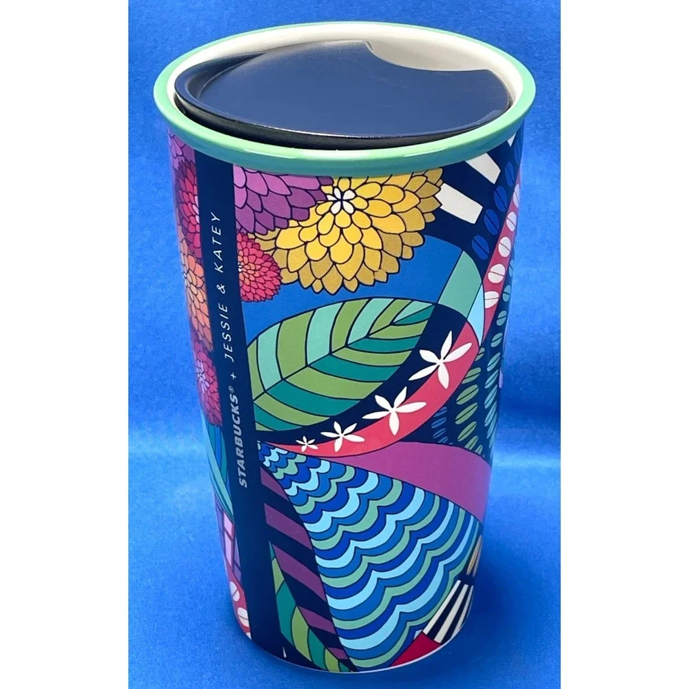 Starbucks Coffee Stories Jessie & Katey 12 oz Ceramic Travel  Tumbler W/ Lid